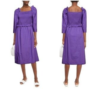 SEA New York Smocked MIDI Dress Purple Ruffle Trim Tabitha Size 4